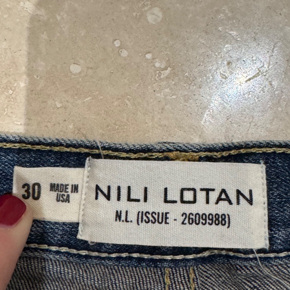 Nili Lotan Shon Denim Cropped Jean Pant Barrel Hi Waist 30 -New W/Tags - Picture 7 of 15